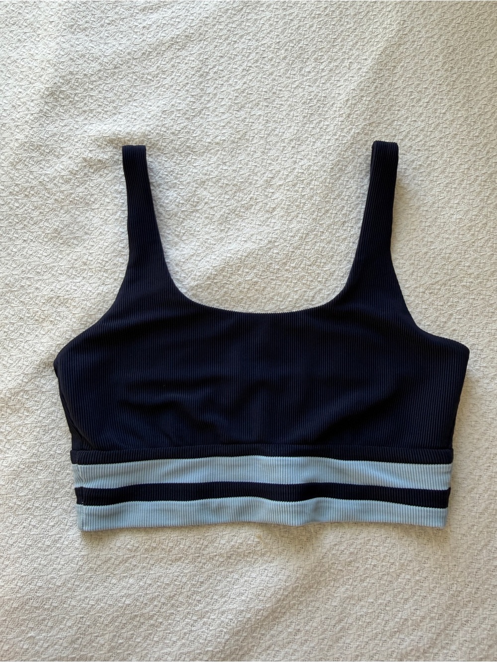 Beach Riot Kaida Colorblock Bikini Top Blue Medium - Picture 2 of 7